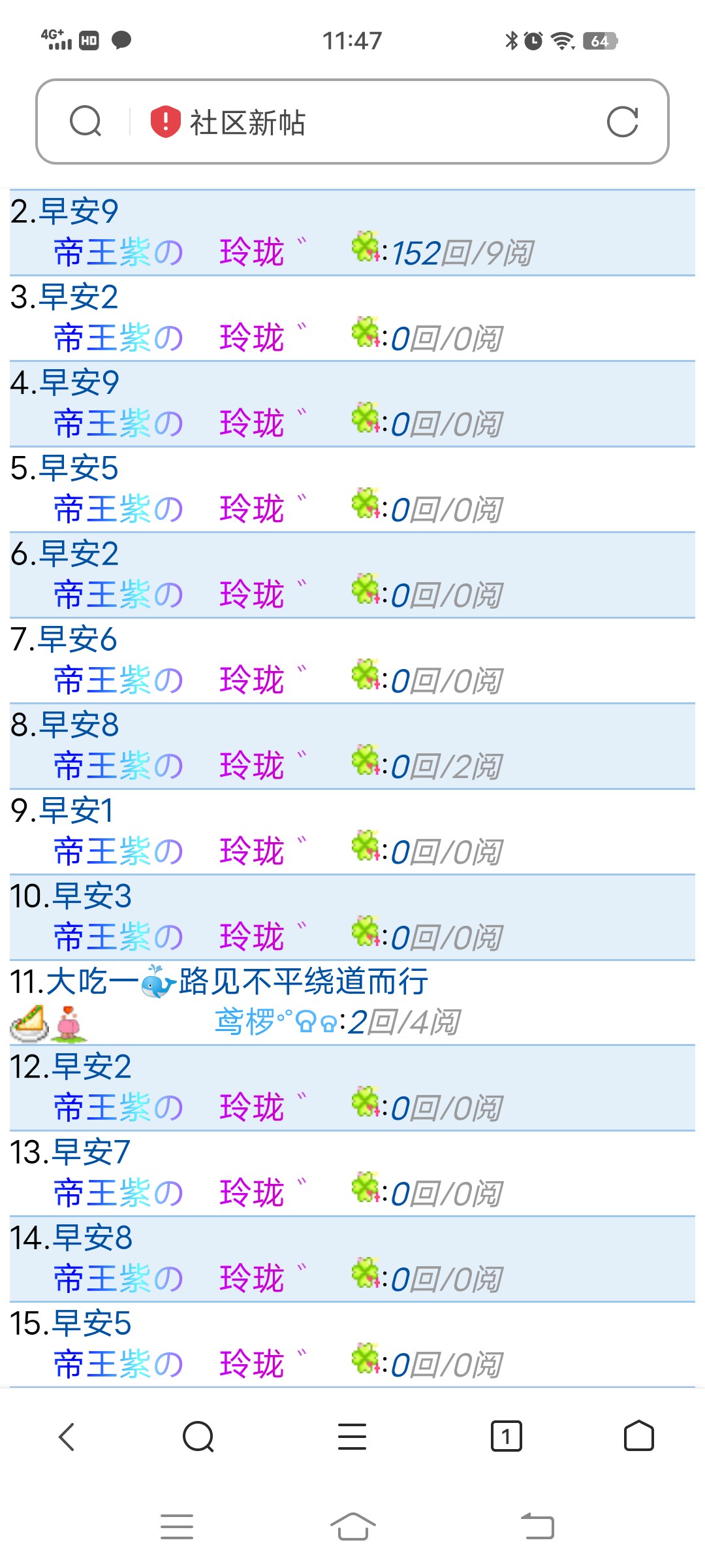 官方说水吧发贴不被统计的